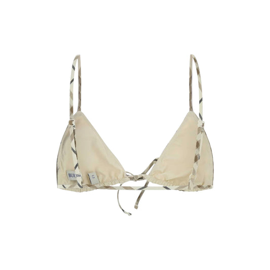 Checkered Front-Tied Bikini Top